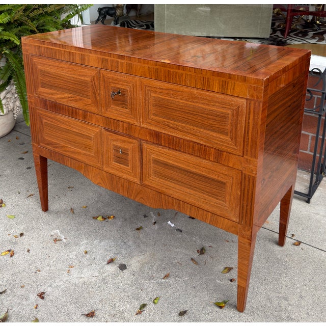 Dessin Fournir 1 of 2 Dessin Fournir Neoclassical Style Burl Wood Inlaid Chest of Drawers For Sale - Image 4 of 8