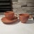 Genuine Fiesta Ware 1950s Rose Tea Cup & Saucer Set Pair by Homer Laughlin Pottery Cups are about 2.75" tall and the...