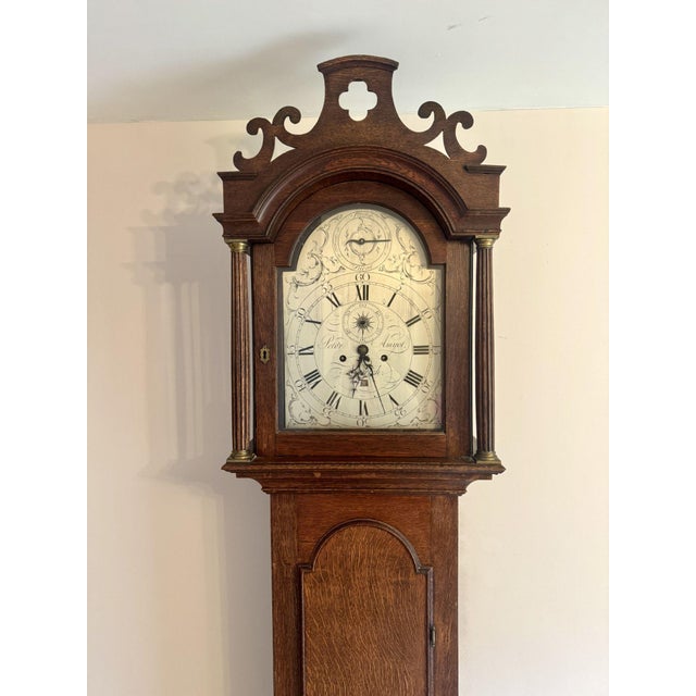 Early 19th Century Antique George III Oak Arched Dial Long Case Clock, 1800 For Sale - Image 5 of 10