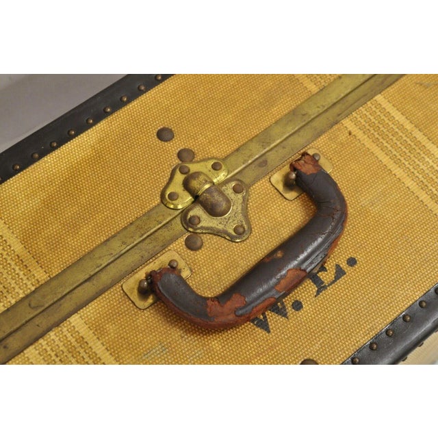 Early 20th Century Antique Overland Fitted Steamer Trunk Luggage For Sale - Image 10 of 13