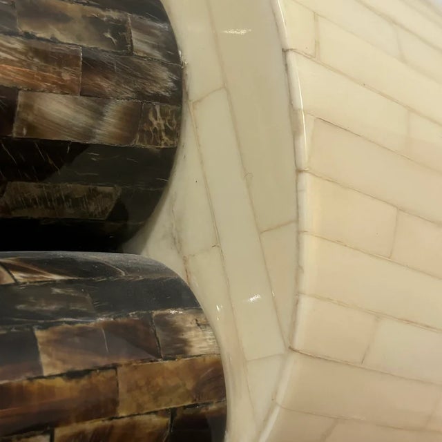 1970s Tessellated Horn Console Table With Matching Mirror - Set of 2 For Sale - Image 13 of 13