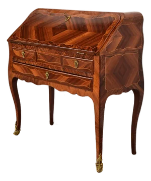 Maison Forest Style Antique French Regency Louis XVI Kingwood and Mahogany Bureau De Pente Ladies Writing Desk, Circa 1900