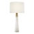 AERIN by Visual Comfort Signature Olsen Cordless Table Lamp in Alabaster with Linen Shade For Sale