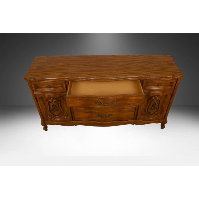 Bassett Furniture 1960s French Provincial Style Triple Dresser Sideboard Buffet by Bassett For Sale - Image 4 of 12