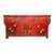 Mid 19th Century Antique Chinese Painted Red Lacquer Wedding Chest Sideboard For Sale