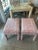 Modern Vintage Newly Upholstered Coral Parsons Benches Ottomans Stools -A Pair For Sale - Image 3 of 13