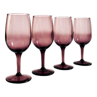Vintage Purple Wine Glasses - Set of 4 For Sale
