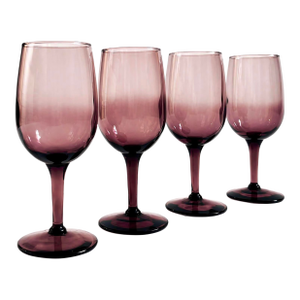 Vintage Purple Wine Glasses - Set of 4