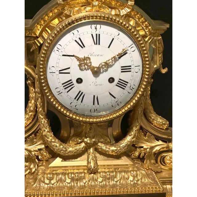 French 1860s S. Marti Napoleon III Gold Bronze Mantel Clock For Sale - Image 3 of 15