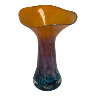 Circa 2003 Lucy Chamberlain Flared Orange Top Vase For Sale