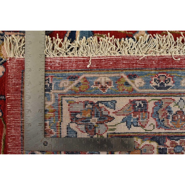 Najafabad Rug 11′ X 17’5” Red Wool Vintage Traditional Hand-Knotted Carpet For Sale - Image 16 of 16