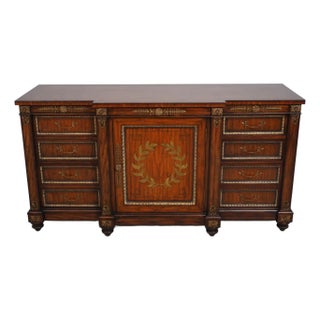Maitland Smith Neoclassical Mahogany Credenza For Sale