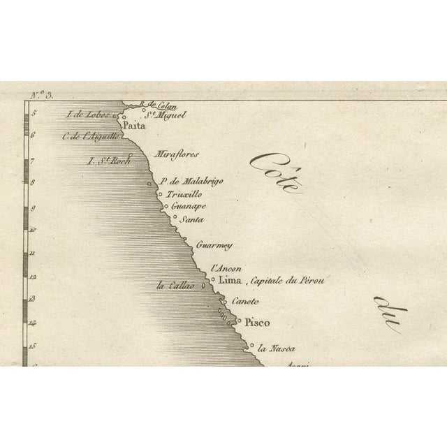 Antique Map of the Coast of Peru and Chile, 1760s For Sale - Image 3 of 10
