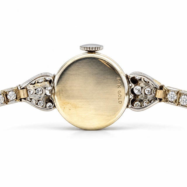 Mid-Century Modern Vintage Blancpain 14k White Gold Diamond Ladies Cocktail Watch For Sale - Image 3 of 6