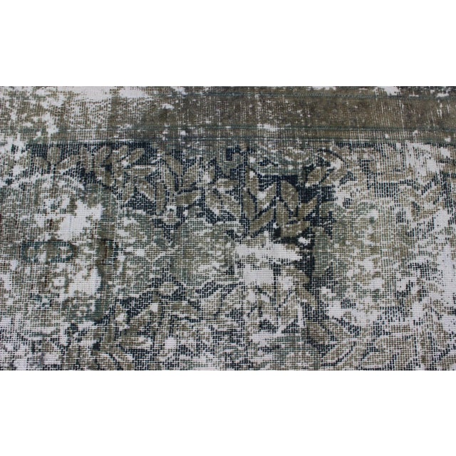 Mid 20th Century Mid 20th Century Vintage Persian Rug With Abstract Design in Dark Blue Green & Gray For Sale - Image 5 of 10