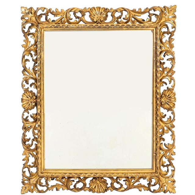 Gold Antique Italian Giltwood Florentine Mirror, 1800s For Sale - Image 8 of 8