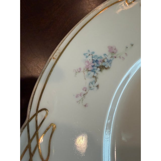 Antique Porcelain Fish Plates With Gold Detail, Set of 4, Circa 1890–1900 For Sale - Image 4 of 17
