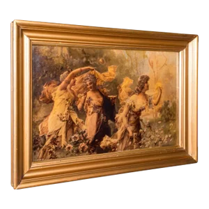 1900's Antique Framed Crystoleum Picture
