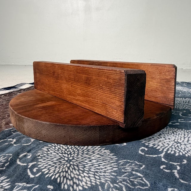 Wood Japanese Wabi-Sabi Wooden Oke Lid Display, 1940s For Sale - Image 7 of 11