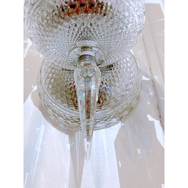 1980s Crystal Wall Sconces With Spear Crystals - A Pair For Sale - Image 12 of 13