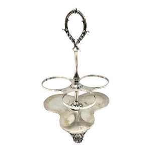 Vintage Silverplate Bar Decanter Cruet Stand
