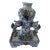 Mid 20th Century Blue and White Asian Foo Dogs Ceramic Vase For Sale