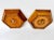 1960's Hexagon Wood & Tooled Leather Wall Clocks – Working Pair For Sale - Image 12 of 16