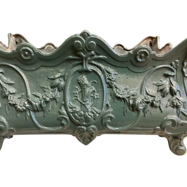 Green 19th-C. Victorian French Cast Iron Planter by Charleville Foundry No, 10 For Sale - Image 8 of 8