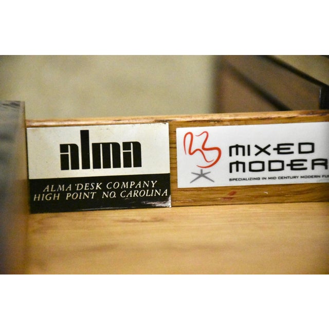 1960s Refinished Walnut and Brass Desk by Alma For Sale - Image 10 of 11