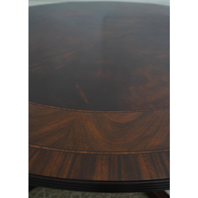 Wood Henkel Harris Round Mahogany Inlaid Cocktail Table For Sale - Image 7 of 13