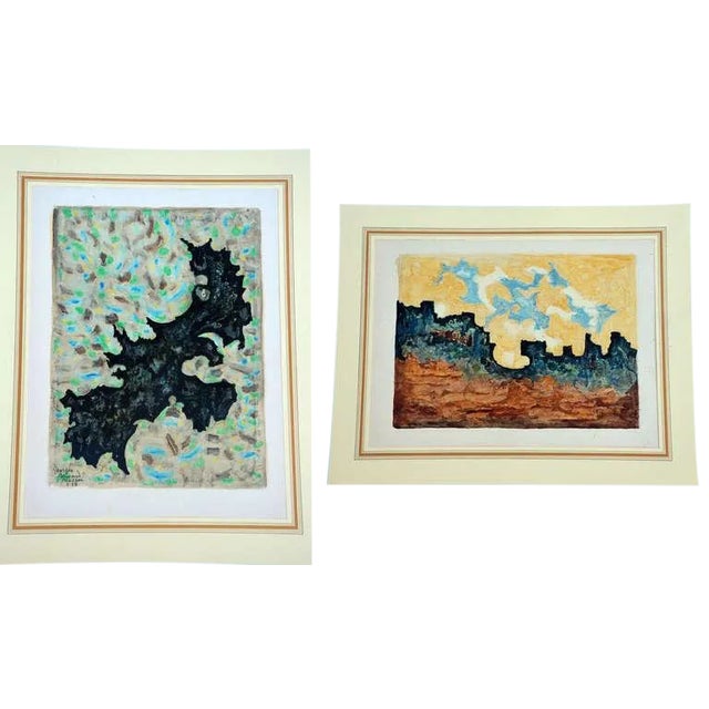 Mid Century Impressionist Colorful Monotypes by Georges-Armand Masson - a Pair For Sale