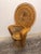 Rustic European 1960s Italian Grand Wicker Peacock Chair Attributed to Vivai Del Sud For Sale - Image 3 of 10