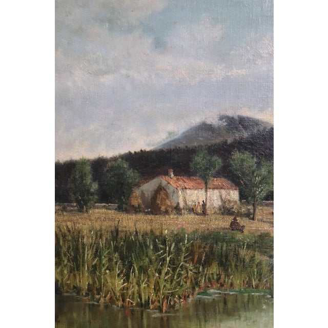 Italian Artist, Landscape, Oil Painting on Canvas, Mid-19th Century, Framed For Sale - Image 7 of 14