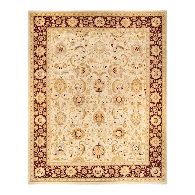 Ivory Mogul, One-of-a-Kind Hand-Knotted Area Rug in Ivory, 12' 3" x 15' 0" For Sale - Image 8 of 8