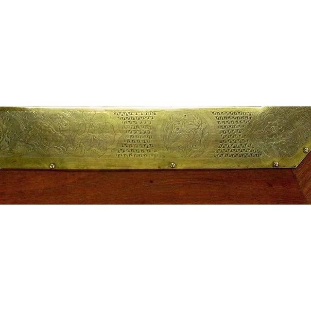 Mahogany Canted Corner Table With Inset Reticulated Brass Tray For Sale In Chicago - Image 6 of 6