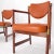 Set 4 Grosfeld House Brick Leather Upholstery Brass Accents Dining Chairs For Sale - Image 12 of 13