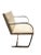 Vintage MCM 1970's Chrome Brno Flatbar Armchair Attributed to Mies Van Der Rohe. Upholstered in Beige Linen. Mid Century...