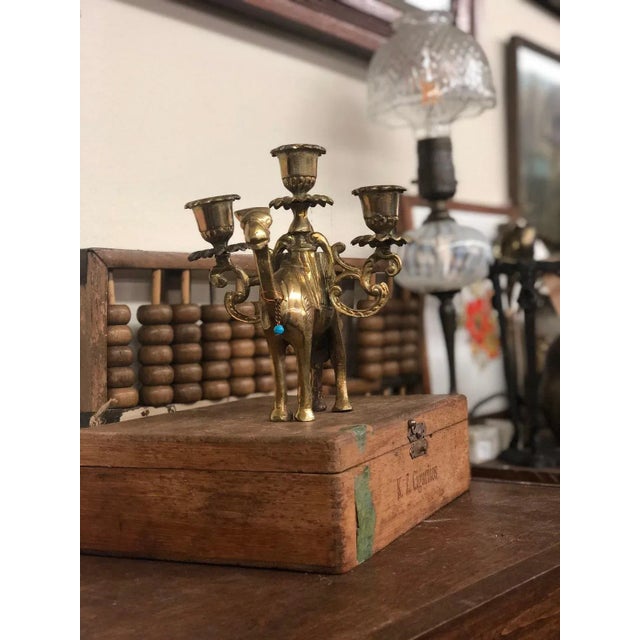 Vintage Brass Camel Candle Holder For Sale - Image 4 of 6