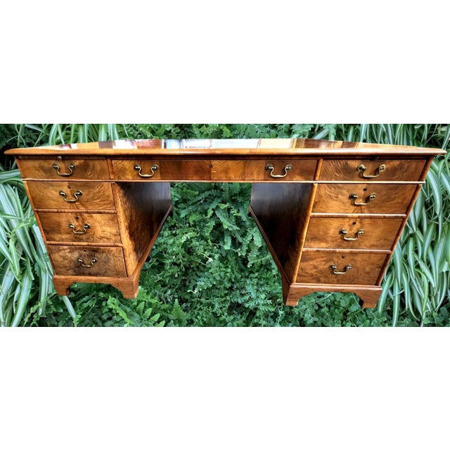 Early 20th Century Spectacular Burled Walnut Partners Desk B & O Railroad For Sale - Image 10 of 18