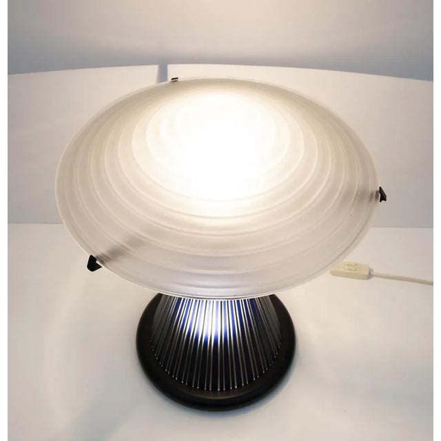 Blue Postmodern Murano Glass Mushroom Table Lamp, Italy, 1980s For Sale - Image 8 of 9
