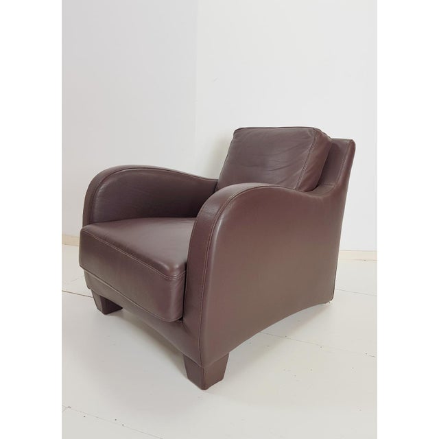 Modern Brown Leather Armchair from Musa Design, Italy, 1990s For Sale - Image 6 of 14