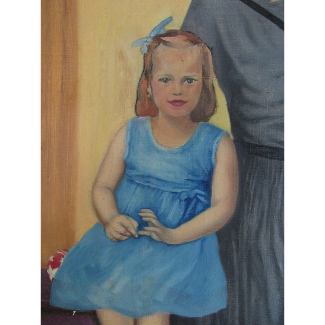 Yellow Mid Century American Ancestor Painting by S. Shimazu, 1955 For Sale - Image 8 of 14