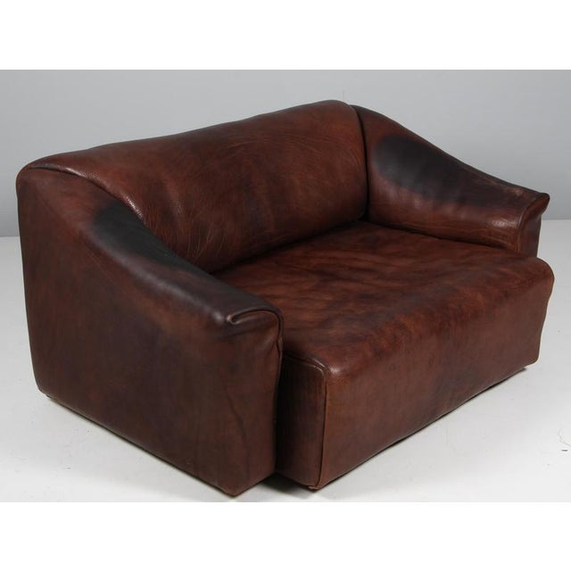 Vintage DS47 Two-Seat Sofa in Patinated Leather from de Sede For Sale - Image 6 of 8