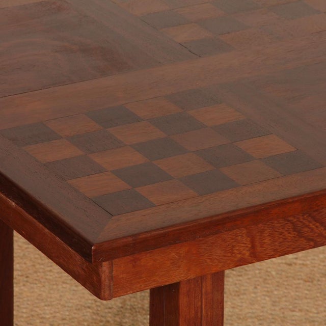 Brown French Dining Table in Wood and Brass, 1940 For Sale - Image 8 of 12