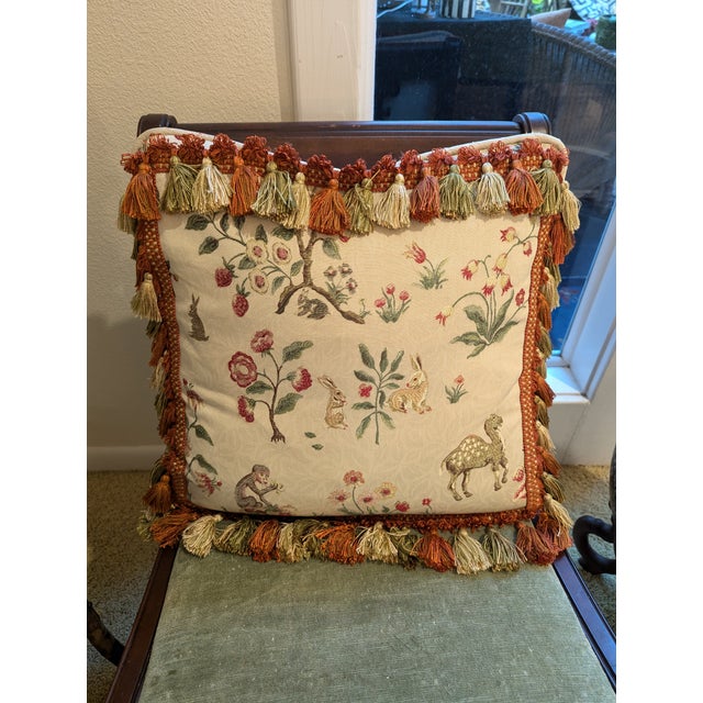 Transitional Travers & Co "Cluny Lampas Brocade" Down Throw Pillows - Set of 2 For Sale - Image 3 of 11