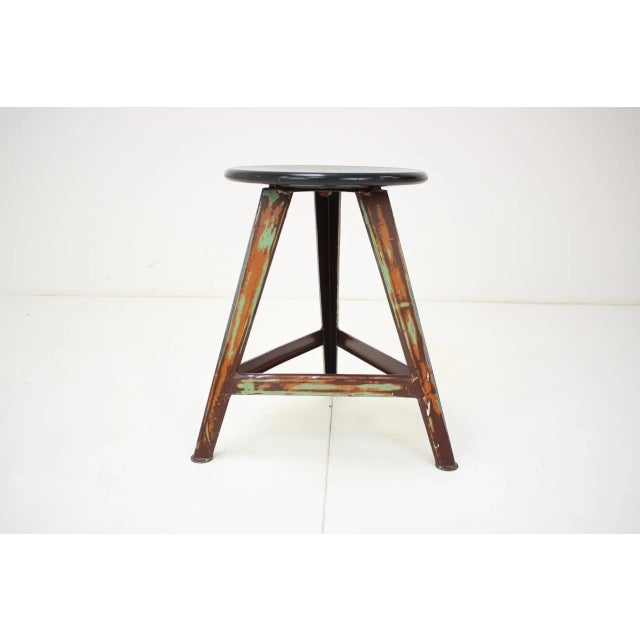 Mid-Century Wooden Stool, 1950s For Sale - Image 4 of 9