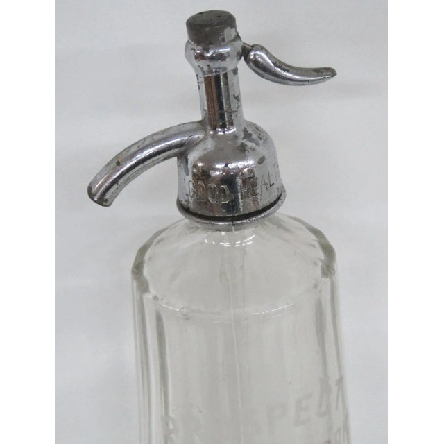 Art Deco Art Deco Seltzer Bottle Clear Glass Prospect Bottling Works Brooklyn Ny For Sale - Image 3 of 11