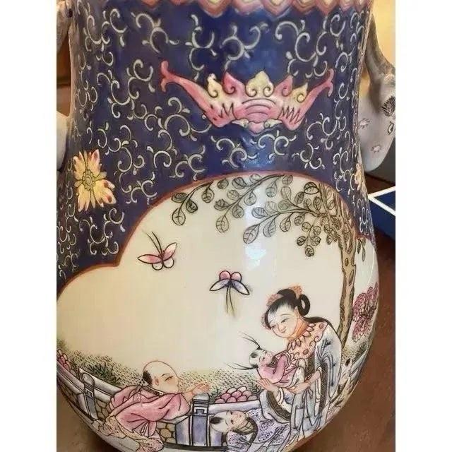 Mid 20th Century Chinese Statement Cachepot Vase- A Pair For Sale - Image 9 of 10