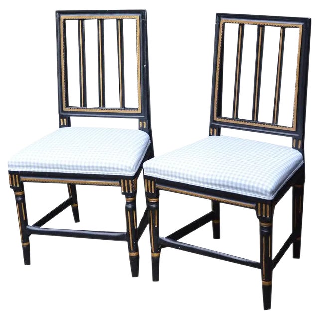 Set of Swedish Classicist Style Chairs, 1900s For Sale