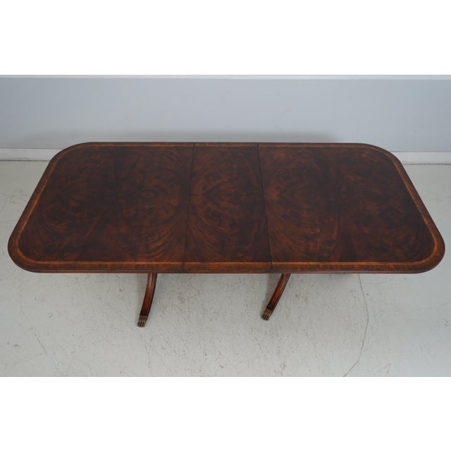 Jonathan Charles Regency Crotch Mahogany Dining Table For Sale - Image 9 of 18